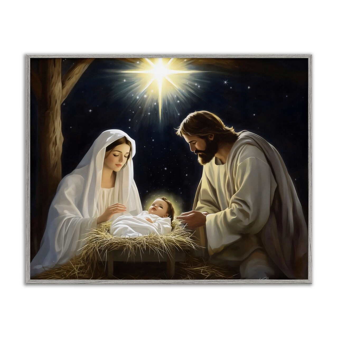 Stupell Industries Peaceful Night Nativity Scene Framed Giclee, design by Arlington Prints